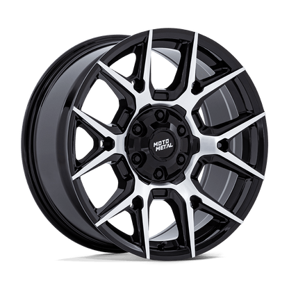 20x9 Moto Metal MO813 Mason Gloss Black W/ Machined Wheel 6x135/6x5.5 (10mm)