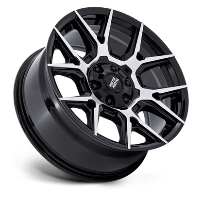 22x9 Moto Metal MO813 Mason Gloss Black W/ Machined Wheel 6x135/6x5.5 (24mm)