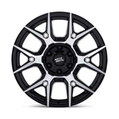22x9 Moto Metal MO813 Mason Gloss Black W/ Machined Wheel 6x135/6x5.5 (24mm)