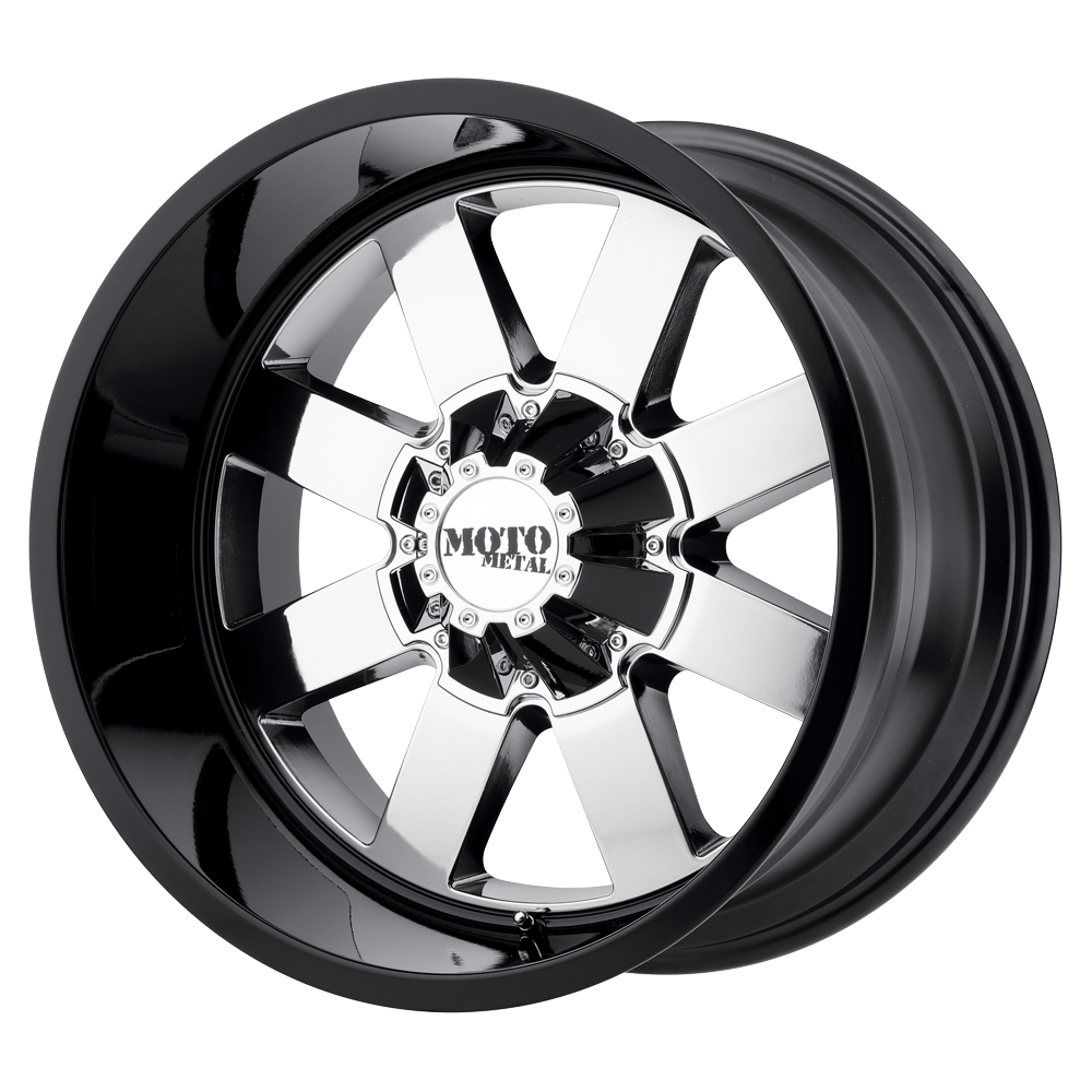 20x12 Moto Metal MO962 PVD Center Gloss Black Lip Wheel 8x170 (-44mm)