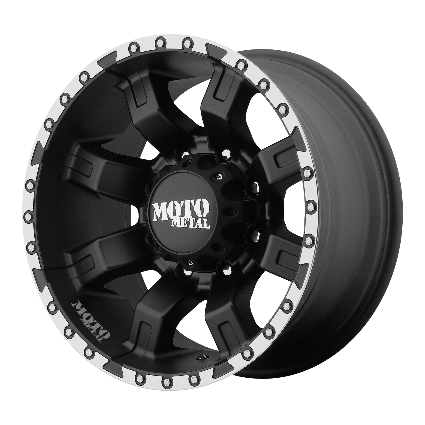 20x12 Moto Metal MO968 Satin Black With Machined Flange Wheel 8x180 (-44mm)