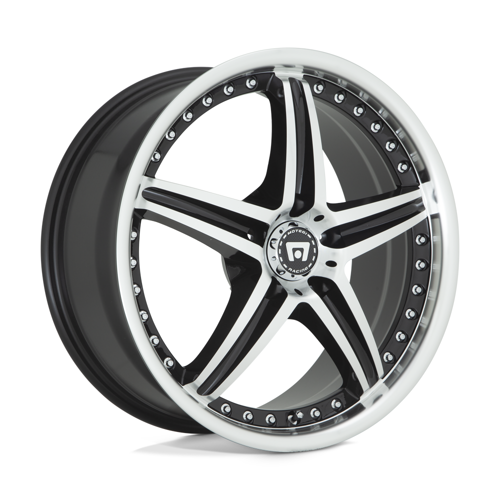 17x7.5 Motegi MR107 D5S Gloss Black Machined Wheel 5x100 (45mm)