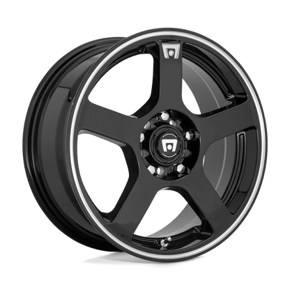 15x6.5 Motegi MR116 FS5 Gloss Black Machined Flange Wheel 5x100/5x4.5 (40mm)