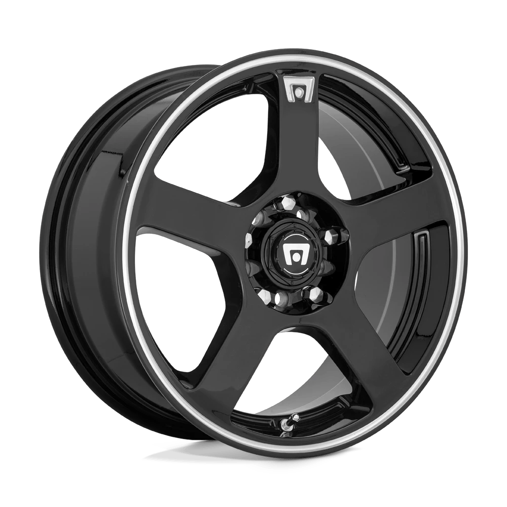 15x6.5 Motegi MR116 FS5 Gloss Black Machined Flange Wheel 5x100/5x4.5 (40mm)