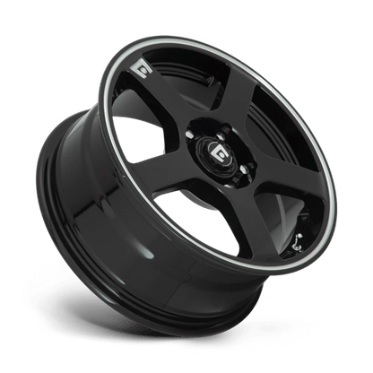 17x7 Motegi MR116 FS5 Gloss Black Machined Flange Wheel 5x100/5x4.5 (48mm)