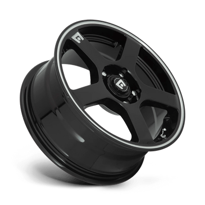 15x6.5 Motegi MR116 FS5 Gloss Black Machined Flange Wheel 5x100/5x4.5 (40mm)