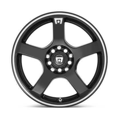 15x6.5 Motegi MR116 FS5 Gloss Black Machined Flange Wheel 5x100/5x4.5 (40mm)