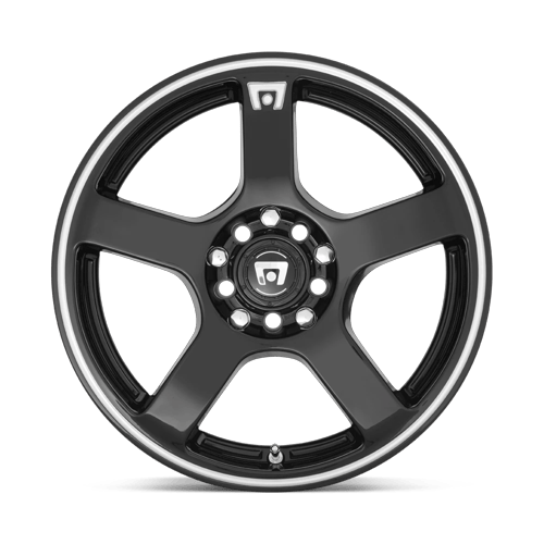 17x7 Motegi MR116 FS5 Gloss Black Machined Flange Wheel 5x100/5x4.5 (48mm)
