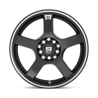 17x7 Motegi MR116 FS5 Gloss Black Machined Flange Wheel 5x100/5x4.5 (48mm)