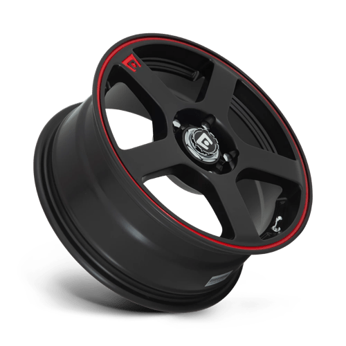 17x7 Motegi MR116 FS5 Matte Black Red Racing Stripe Wheel 5x100/5x4.5 (48mm)