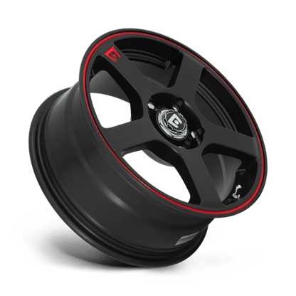 17x7 Motegi MR116 FS5 Matte Black Red Racing Stripe Wheel 5x100/5x4.5 (48mm)