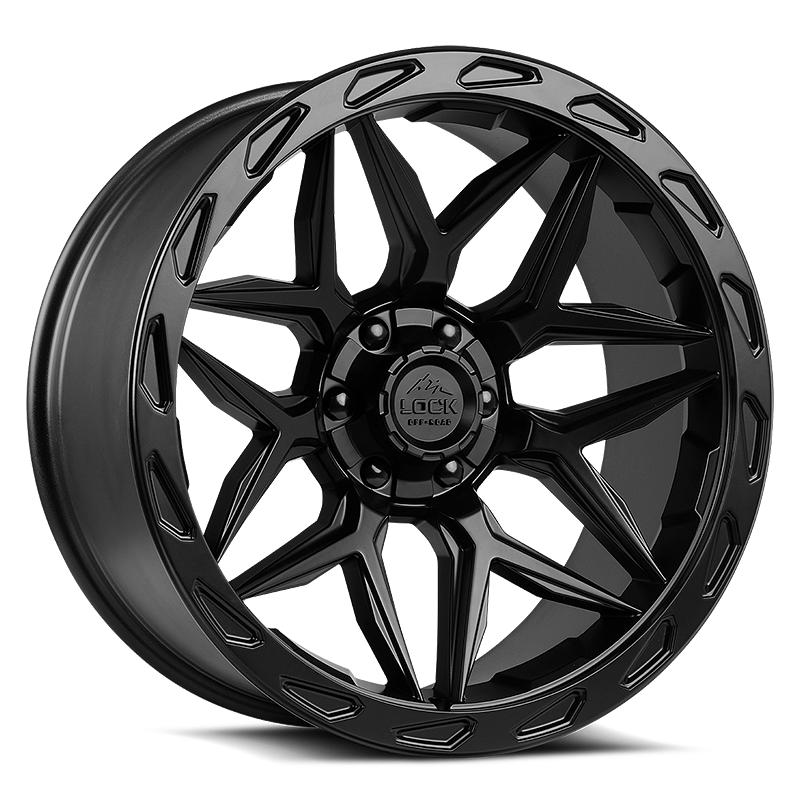 22x10 Lock Matrix Matte Black W/ Matte Black Ring Wheel 6x135/6x5.5 (-18mm)