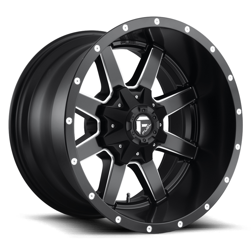 22x12 Fuel D538 Maverick Black & Milled Wheel 8x6.5 (-44mm)