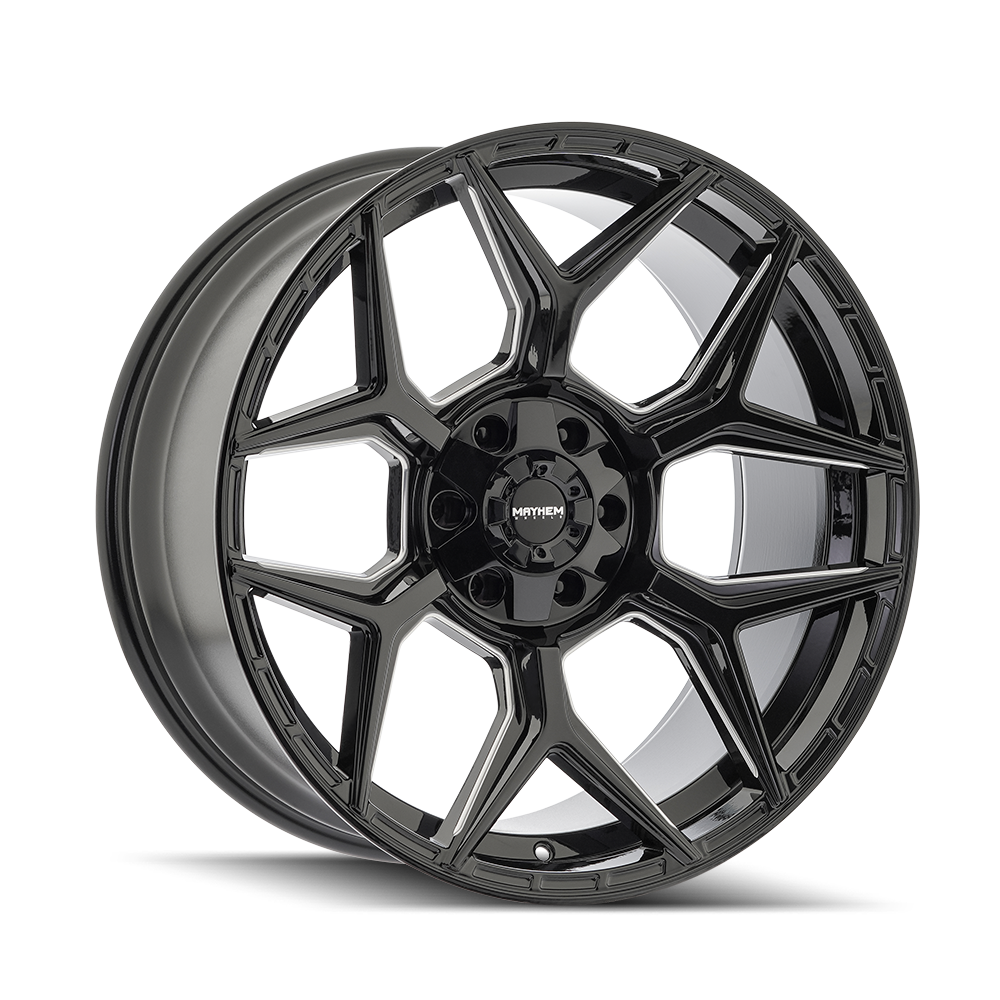 20x10 Mayhem 8119 Vanquish Gloss Black Milled Wheel 6x135/6x5.5 (-19mm)