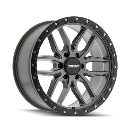 17x9 Mayhem 8310 Vector Matte Gunmetal Black Lip Wheel 6x135 (18mm)