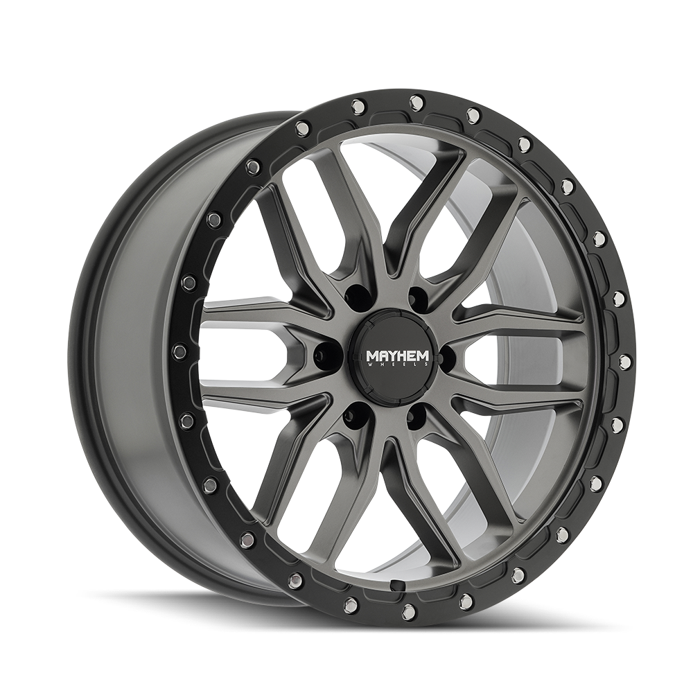 17x9 Mayhem 8310 Vector Matte Gunmetal Black Lip Wheel 6x5.5 (18mm)