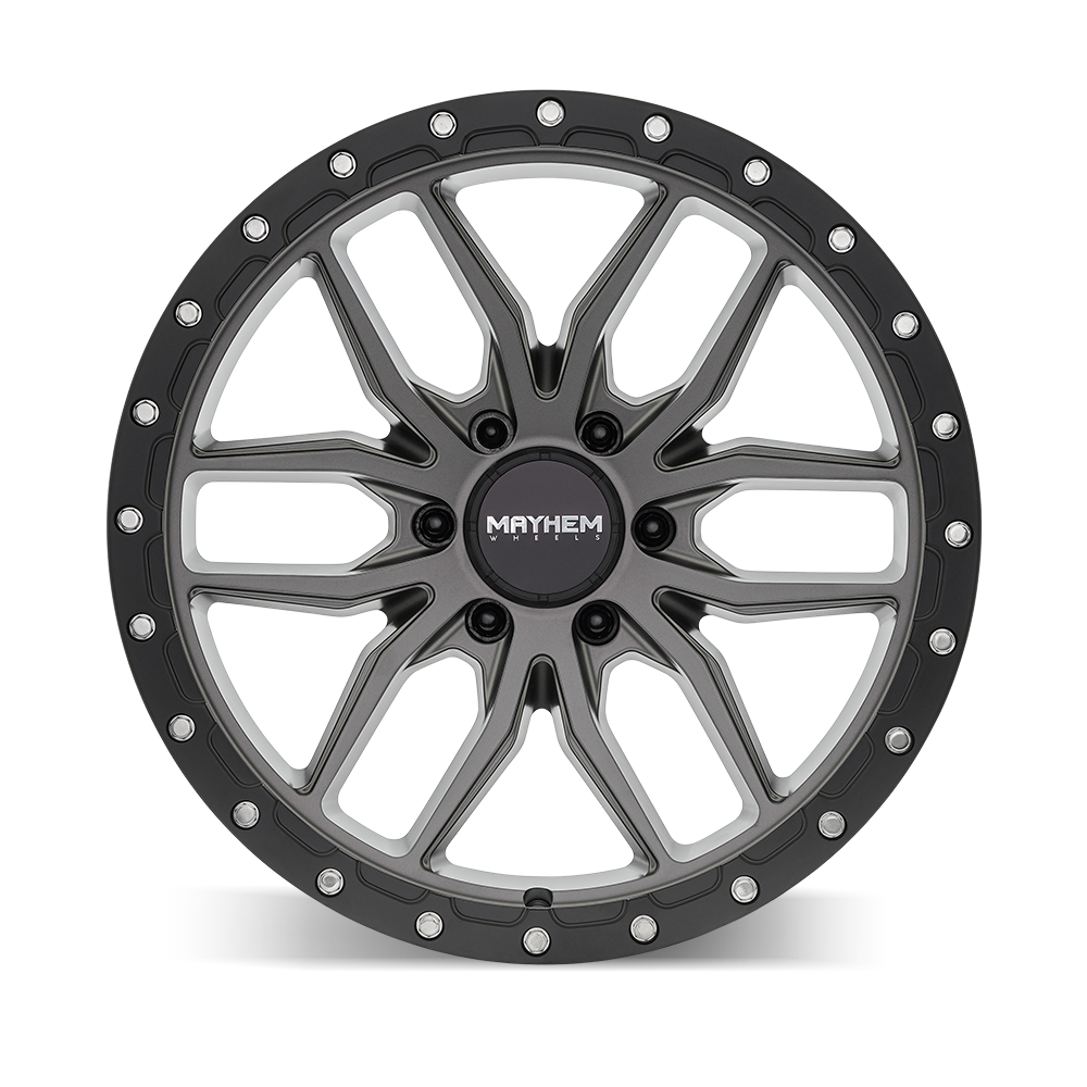 17x9 Mayhem 8310 Vector Matte Gunmetal Black Lip Wheel 6x135 (18mm)