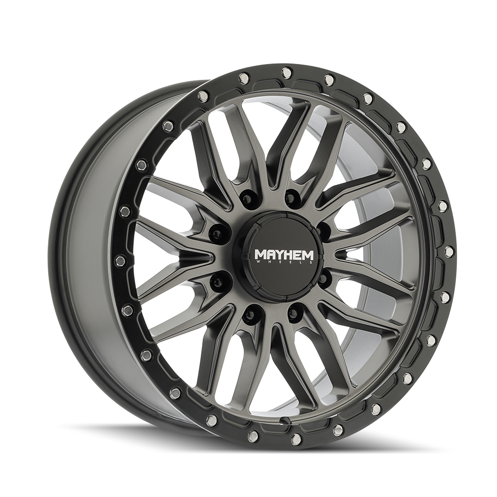 17x9 Mayhem 8310 Vector Matte Gunmetal Black Lip Wheel 8x6.5 (18mm)