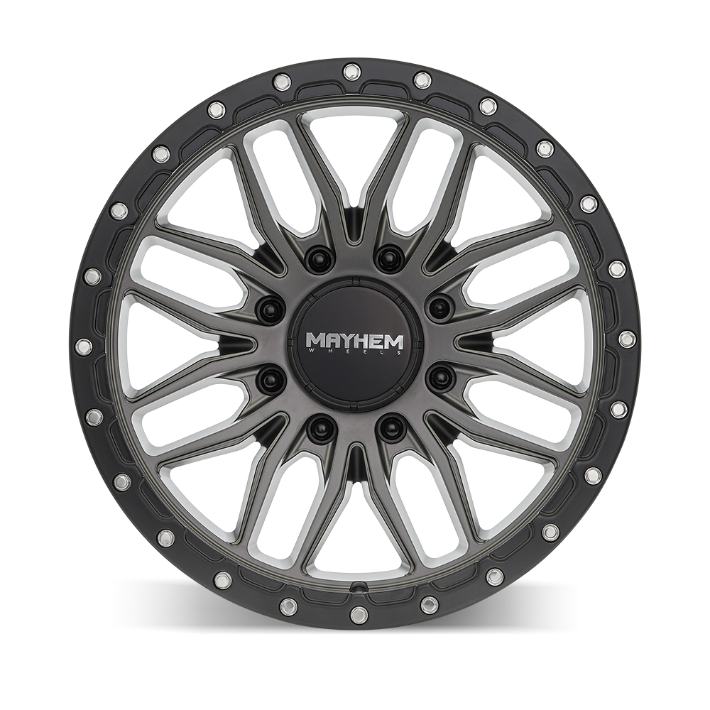 17x9 Mayhem 8310 Vector Matte Gunmetal Black Lip Wheel 8x6.5 (18mm)
