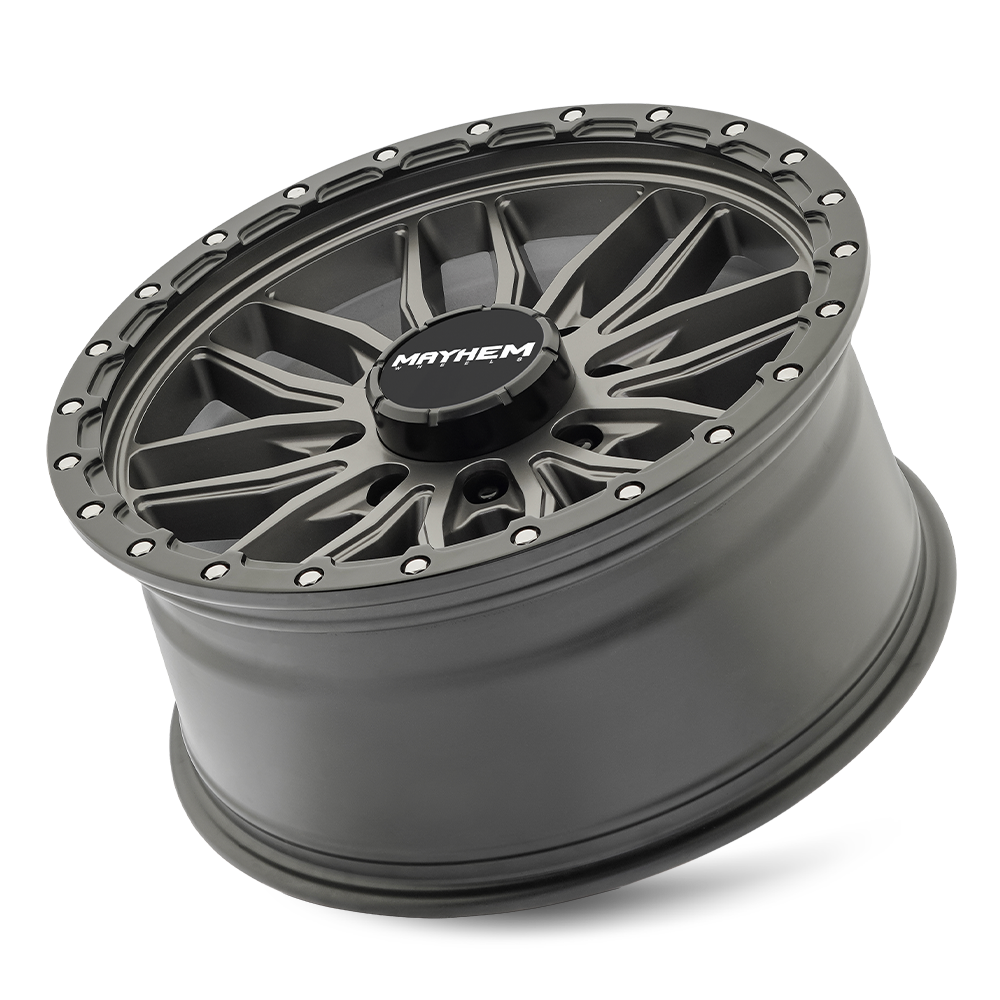 17x9 Mayhem 8310 Vector Matte Gunmetal Black Lip Wheel 8x170 (18mm)