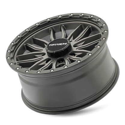 17x9 Mayhem 8310 Vector Matte Gunmetal Black Lip Wheel 8x170 (18mm)