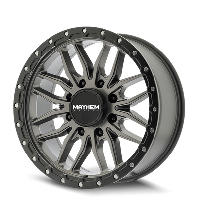 17x9 Mayhem 8310 Vector Matte Gunmetal Black Lip Wheel 8x6.5 (18mm)