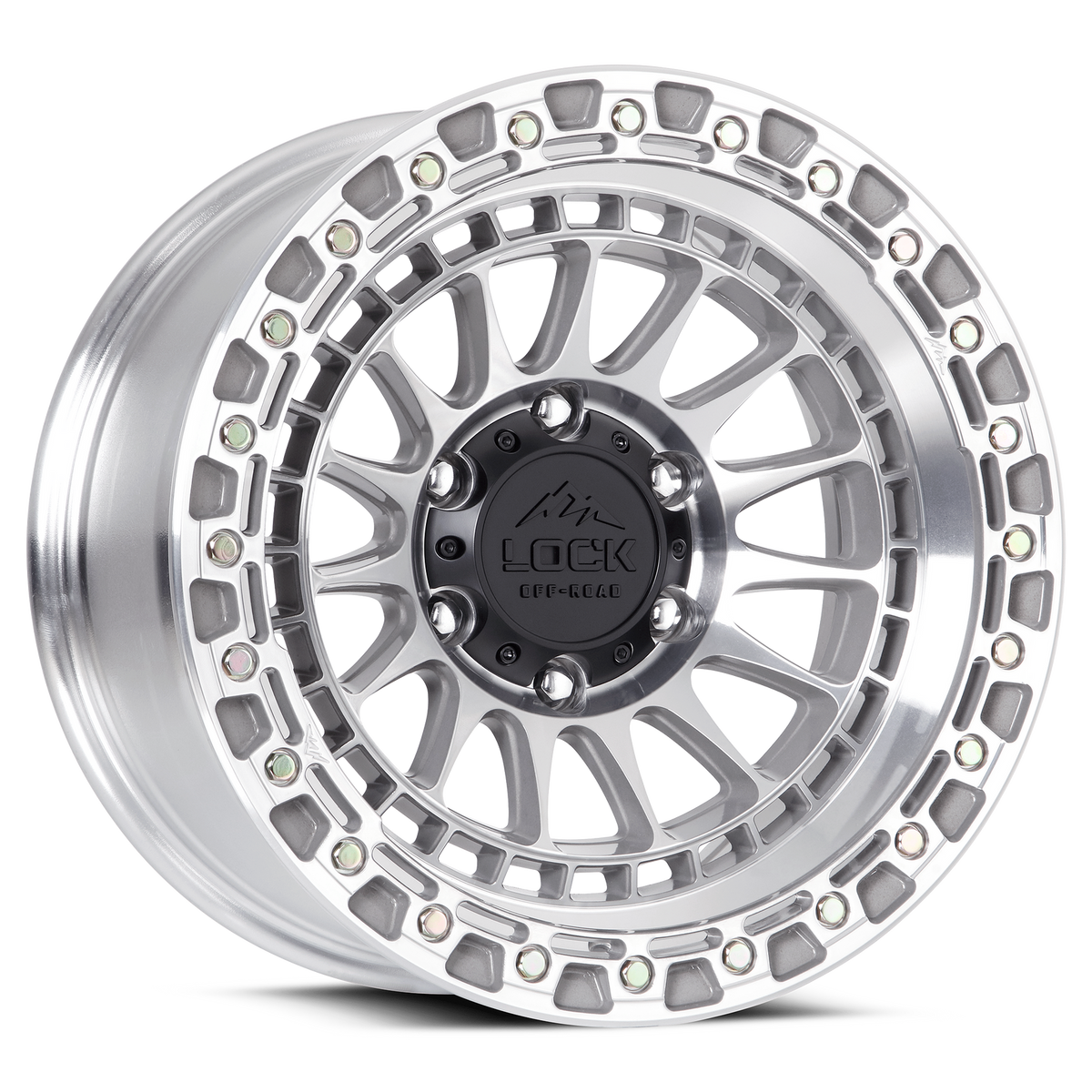 20x9 Lock Off-Road Mojave Machine With Clear Coat Wheel 5x5 (0mm)