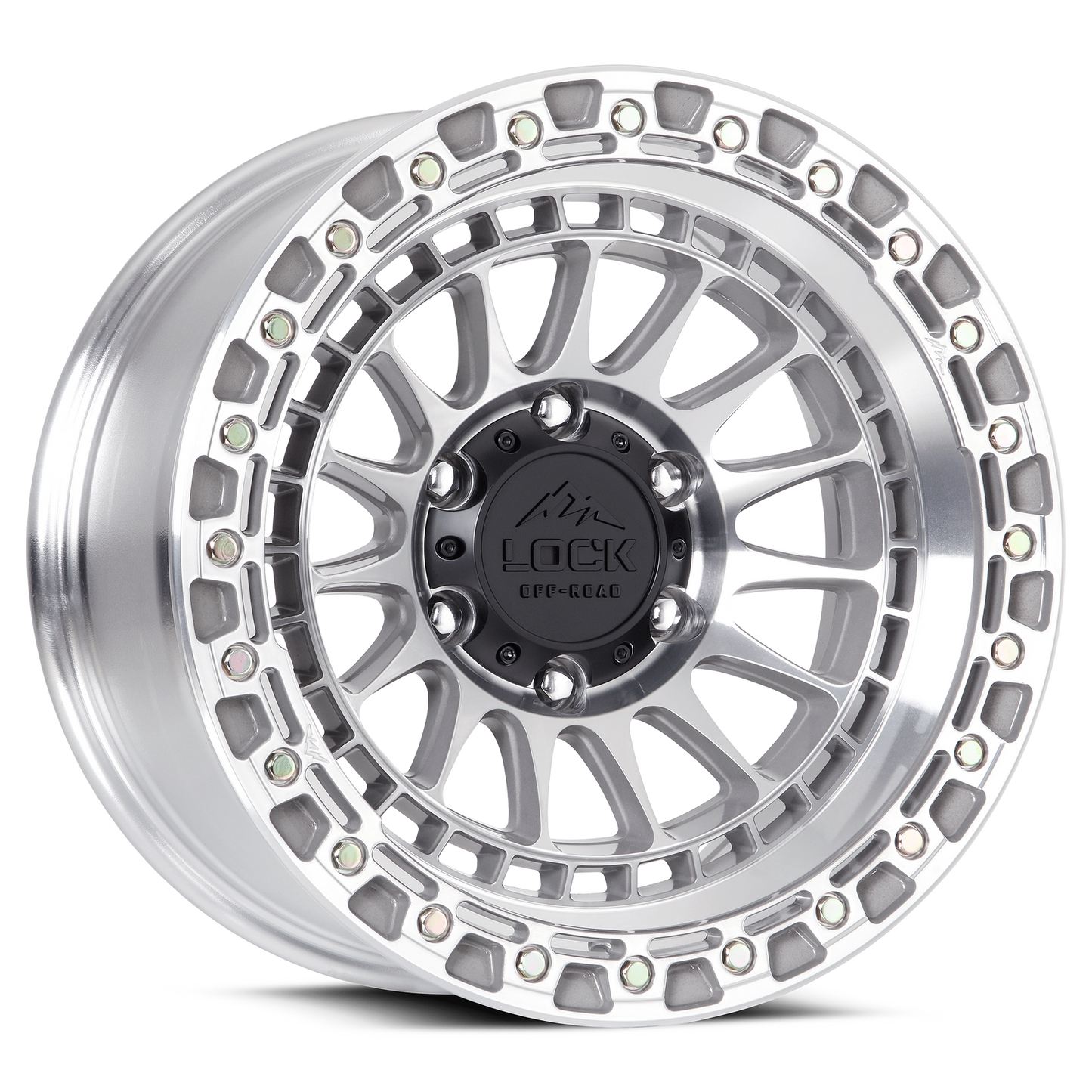 20x9 Lock Off-Road Mojave Machine With Clear Coat Wheel 6x135 (0mm)