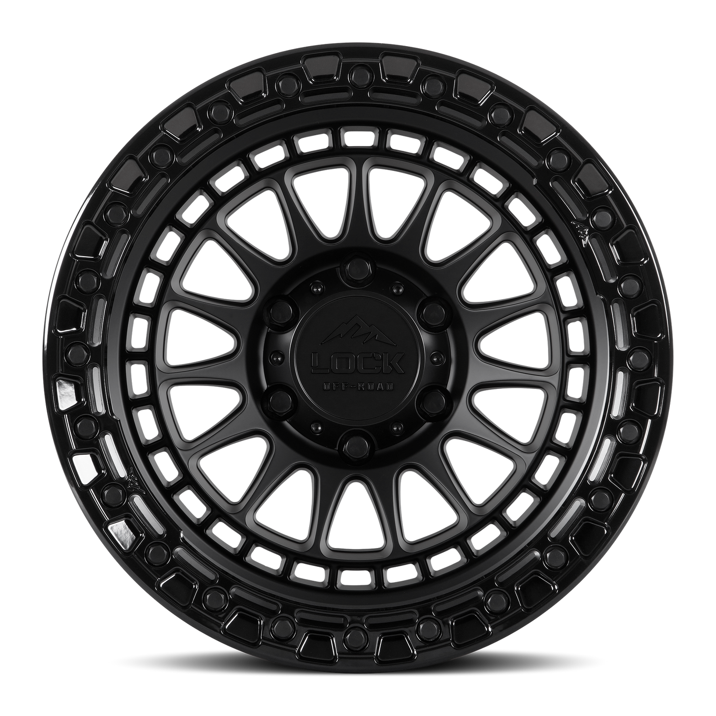 17x9 Lock Off-Road Mojave Matte Black With Gloss Black Ring Wheel 6x5.5 (0mm)
