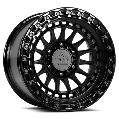 17x9 Lock Off-Road Mojave Matte Black With Gloss Black Ring Wheel 6x5.5 (0mm)
