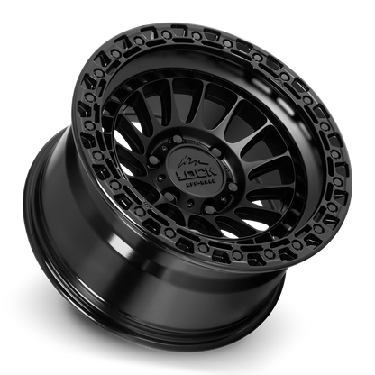 17x9 Lock Off-Road Mojave Matte Black With Gloss Black Ring Wheel 6x5.5 (0mm)