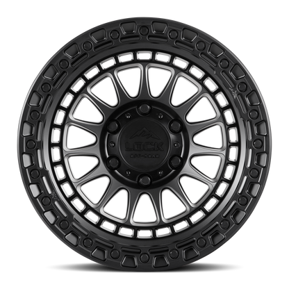 17x9 Lock Off-Road Mojave Matte Black With Matte Black Ring Wheel 6x5.5 (-12mm)
