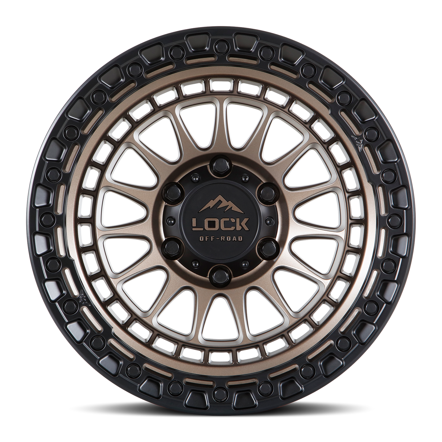 17x9 Lock Off-Road Mojave Matte Bronze With Matte Black Ring Wheel 8x6.5 (-12mm)