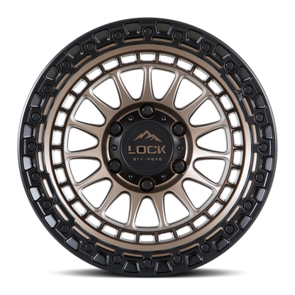 17x9 Lock Off-Road Mojave Matte Bronze With Matte Black Ring Wheel 8x6.5 (-12mm)