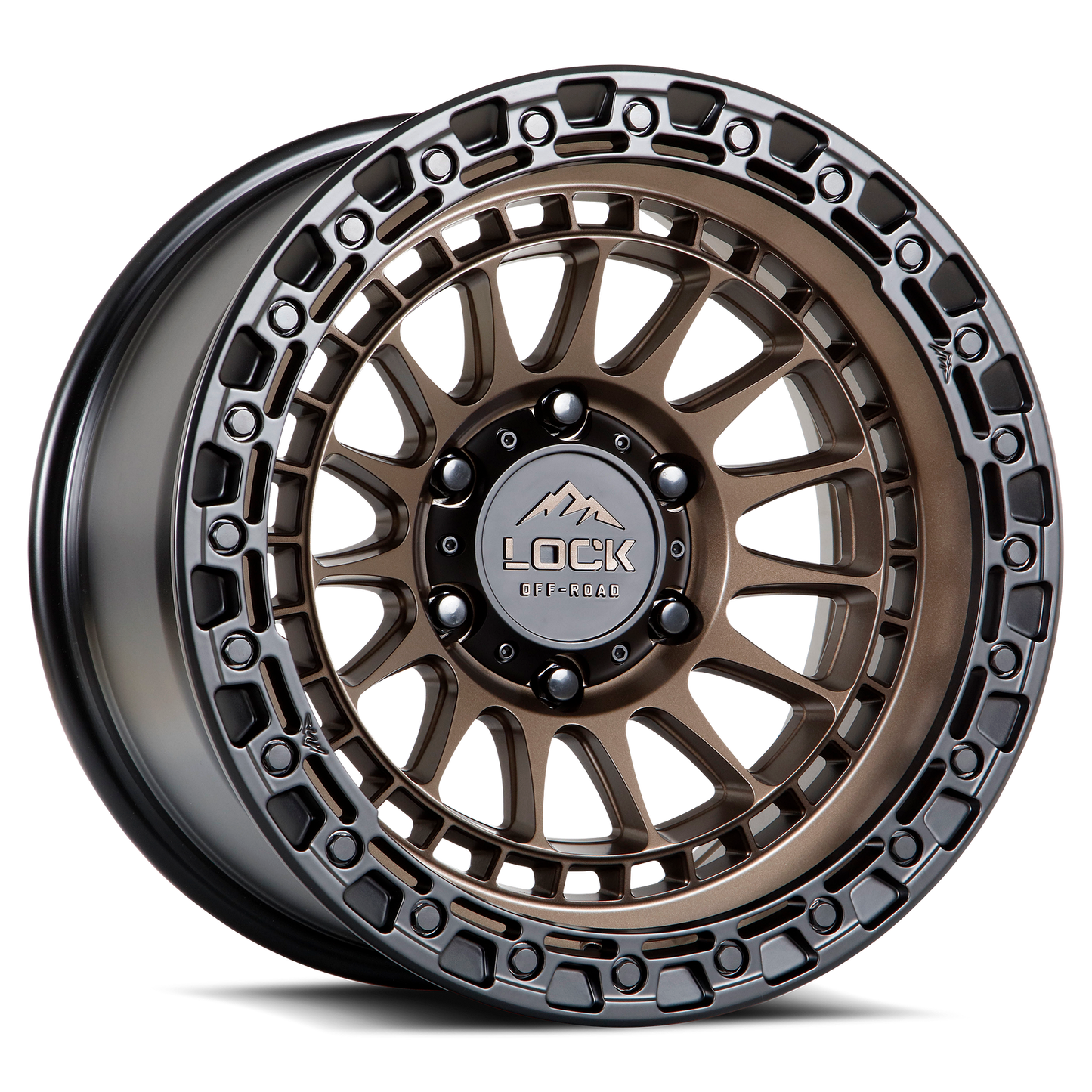 17x8.5 Lock Off-Road Mojave Matte Bronze W/ Matte Black Ring Wheel 6x135 (25mm)