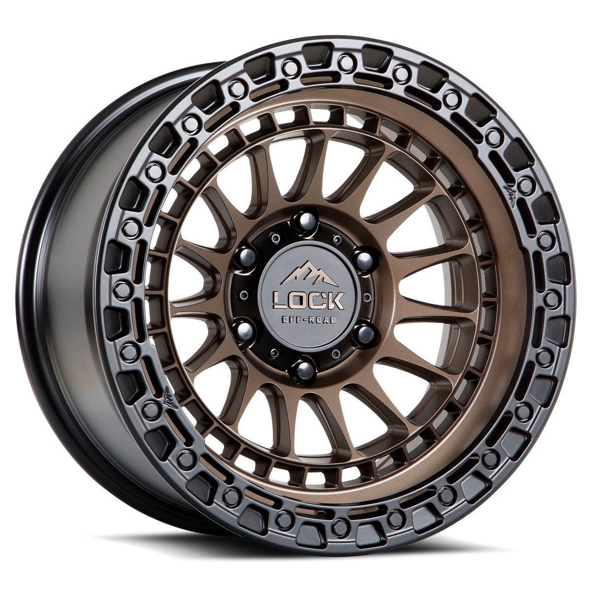 17x8.5 Lock Off-Road Mojave Matte Bronze W/ Matte Black Ring Wheel 6x5.5 (25mm)