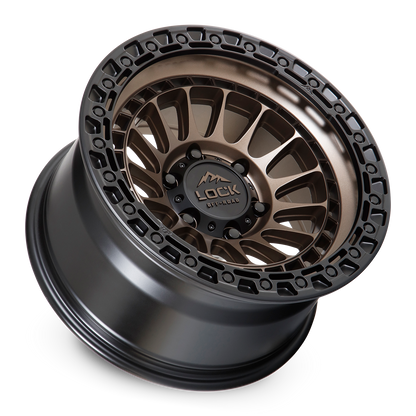 17x9 Lock Off-Road Mojave Matte Bronze With Matte Black Ring Wheel 8x6.5 (-12mm)