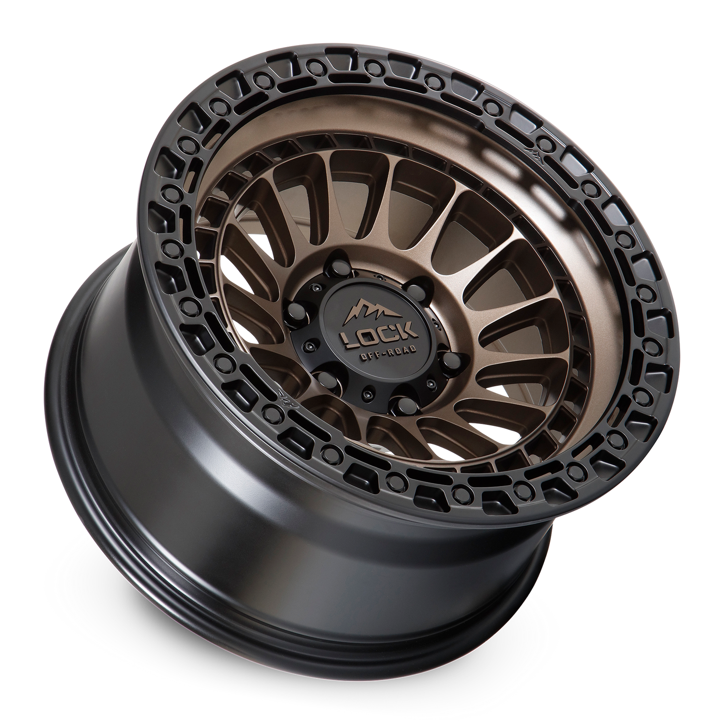 17x8.5 Lock Off-Road Mojave Matte Bronze W/ Matte Black Ring Wheel 6x135 (25mm)