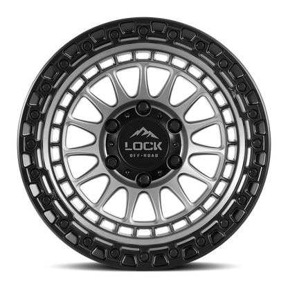 17x9 Lock Off-Road Mojave Matte Grey With Matte Black Ring Wheel 8x170 (1mm)