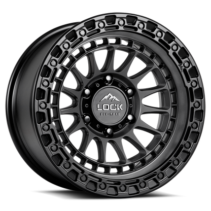 17x9 Lock Off-Road Mojave Matte Grey With Matte Black Ring Wheel 8x170 (1mm)