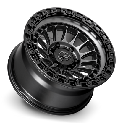 17x9 Lock Off-Road Mojave Matte Grey With Matte Black Ring Wheel 8x170 (1mm)