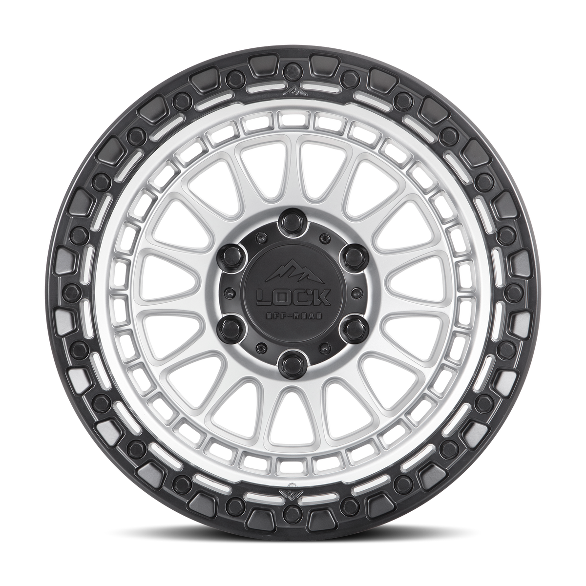 17x9 Lock Off-Road Mojave Matte Silver With Matte Black Ring Wheel 6x5.5 (0mm)