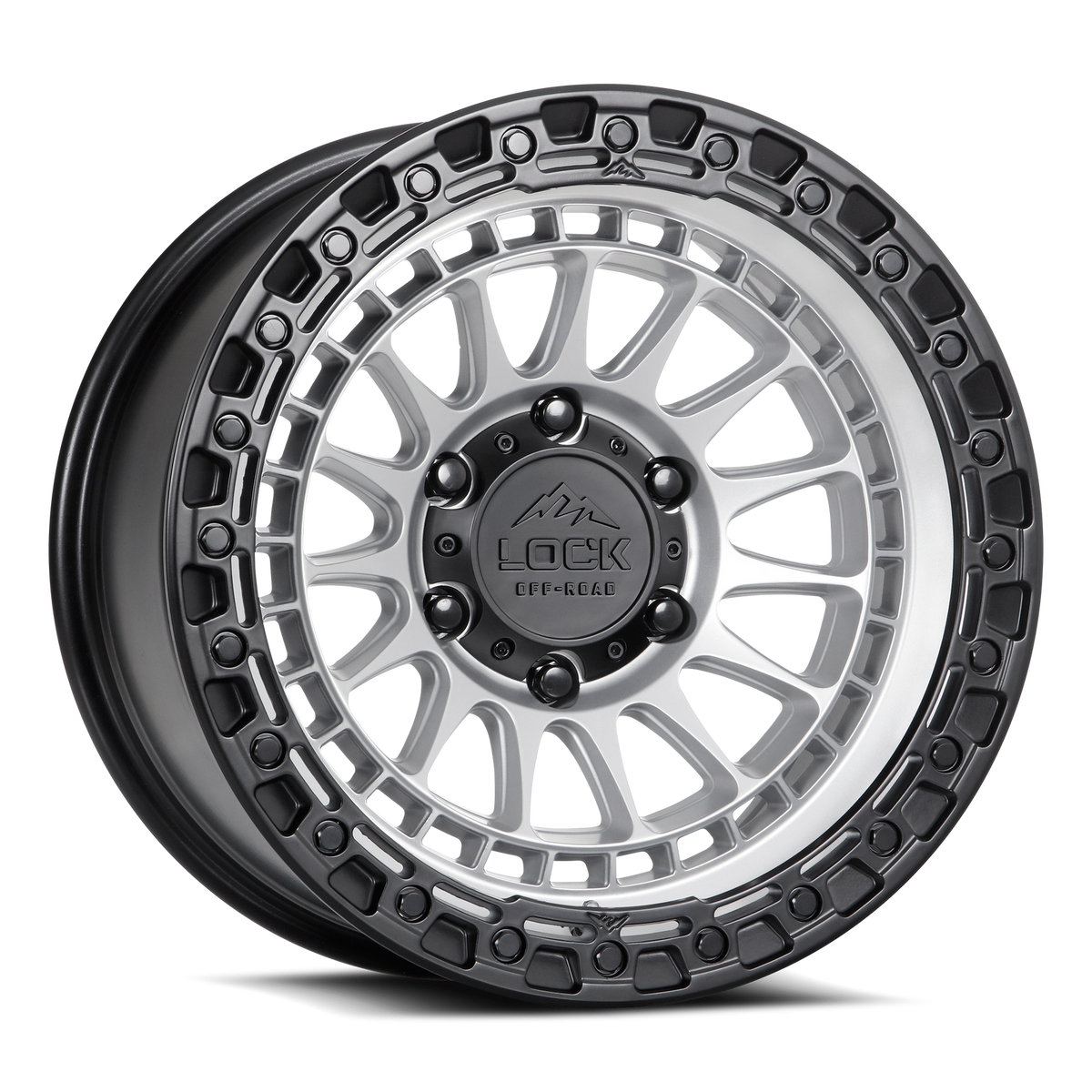 17x9 Lock Off-Road Mojave Matte Silver With Matte Black Ring Wheel 6x5.5 (0mm)