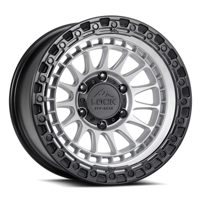 17x9 Lock Off-Road Mojave Matte Silver With Matte Black Ring Wheel 6x5.5 (0mm)