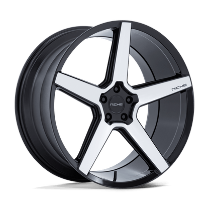 22x9 Niche NC283 Modena Gloss Black W/ Machined Face Wheel 5x112 (15mm)