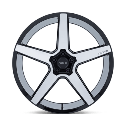 22x9 Niche NC283 Modena Gloss Black W/ Machined Face Wheel 5x112 (15mm)