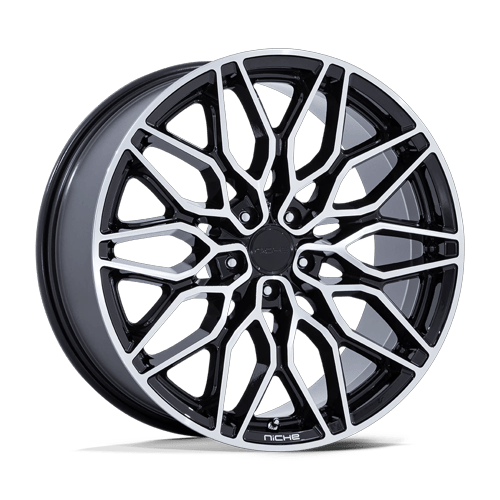 22x9 Niche NC277 Calabria 5 Gloss Black Machined Wheel 5x120 (27mm)