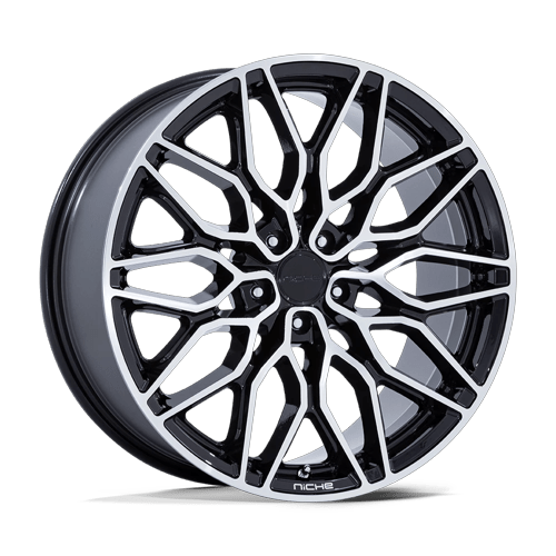 22x9 Niche NC277 Calabria 5 Gloss Black Machined Wheel 5x112 (20mm)