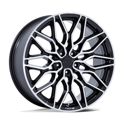 20x9 Niche NC277 Calabria 5 Gloss Black Machined Wheel 5x120 (27mm)