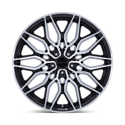 22x9 Niche NC277 Calabria 5 Gloss Black Machined Wheel 5x120 (27mm)